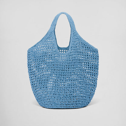 Prada Raffia Tote Bag-Blue