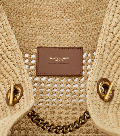SAINT LAURENT YSL Raffia Icare Tote Bag