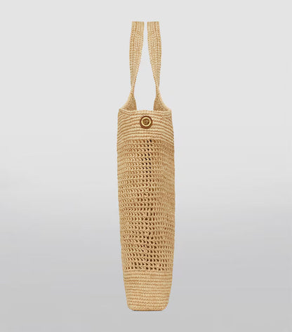 SAINT LAURENT YSL Raffia Icare Tote Bag