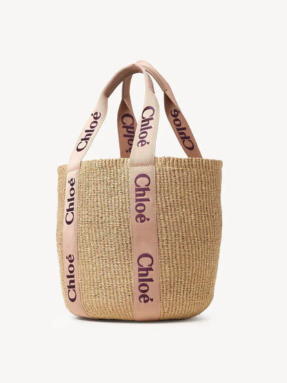 Large Woody basket in natural fibres